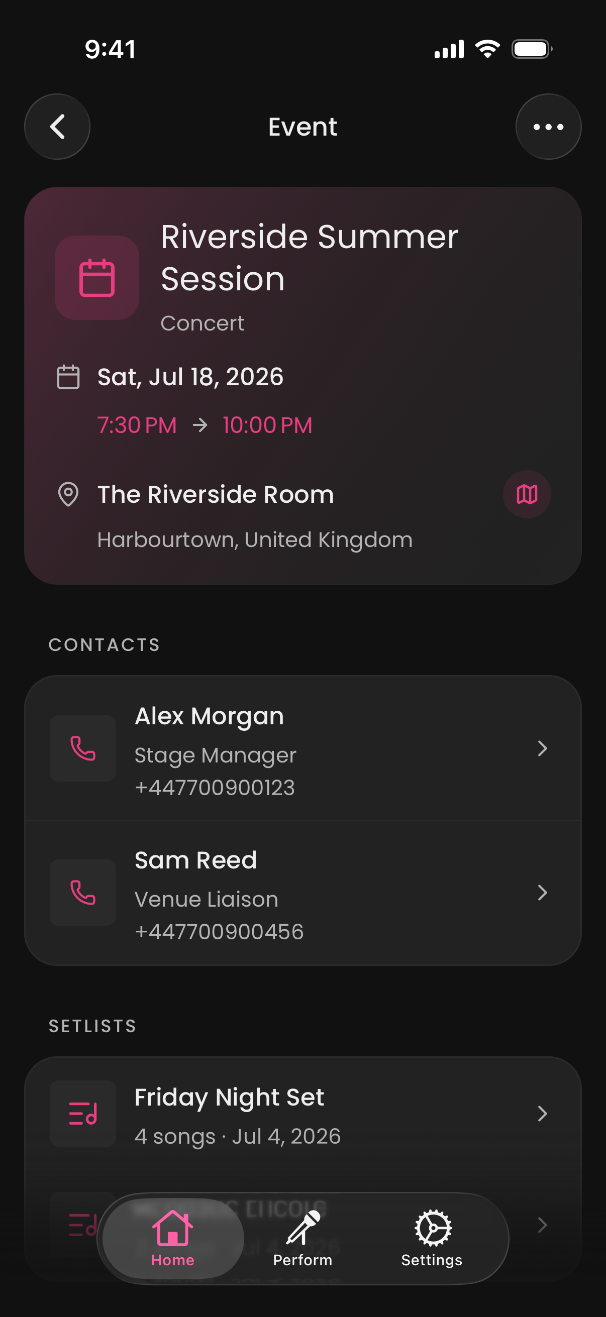 Event Screen