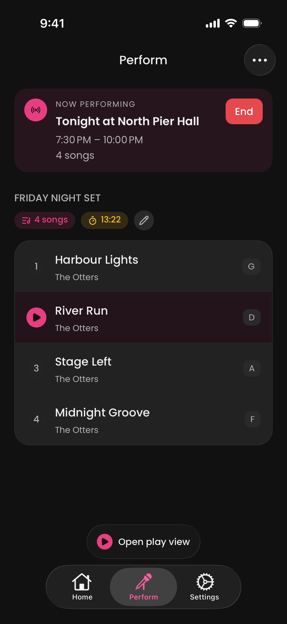 Performance Screen